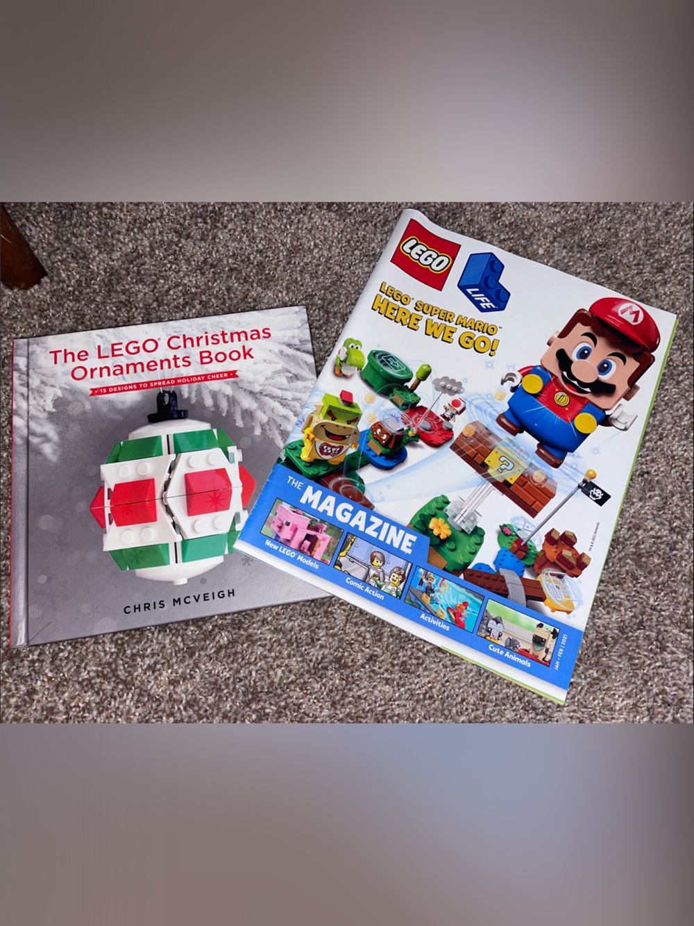 Lego Super Mario Magazine & Christmas Ornaments Book - Red, Green, White, Blue